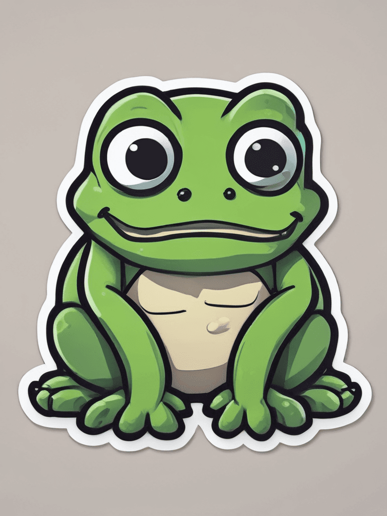 Pixar Style Lazy Frog Sticker - AI generated image created with text-to-image prompt