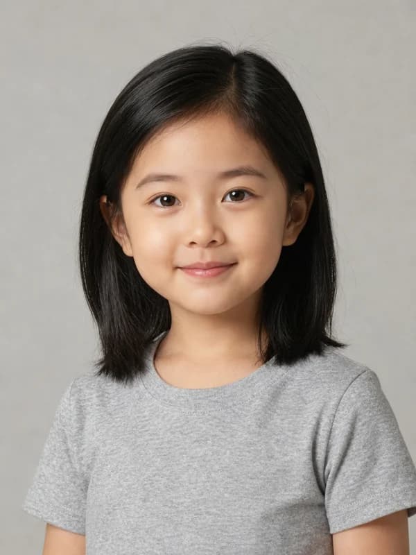 AI 年齢フィルター — 5 歳の女性ポートレート