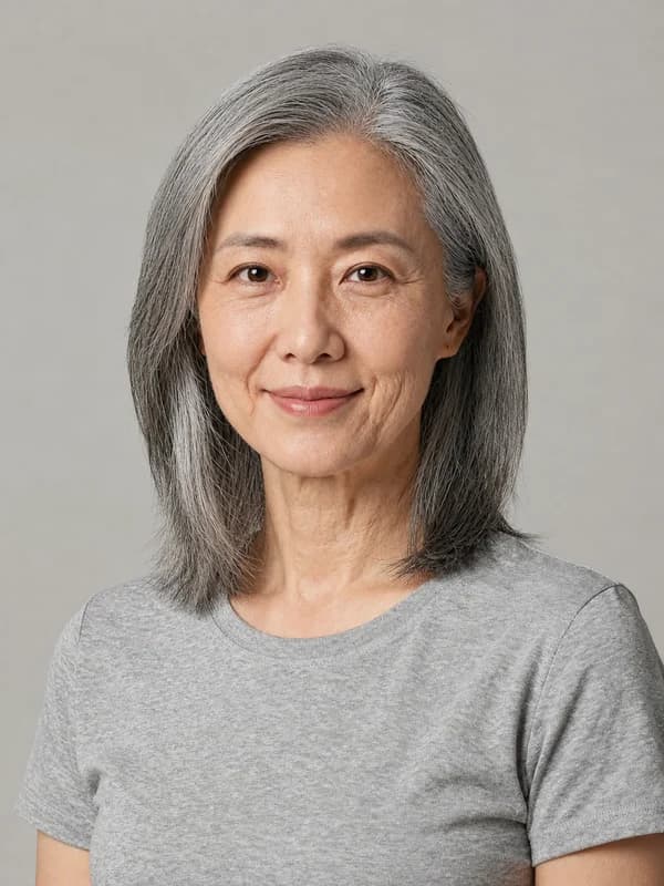 AI 年齢フィルター — 60 歳の女性ポートレート