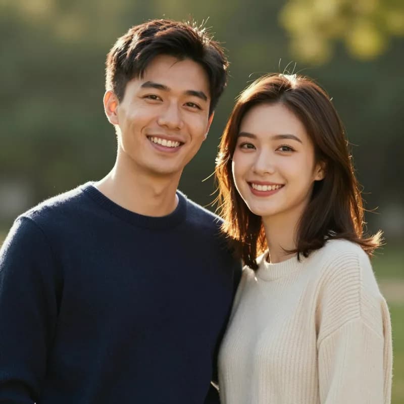 Original couple photo before AI cartoon transformation