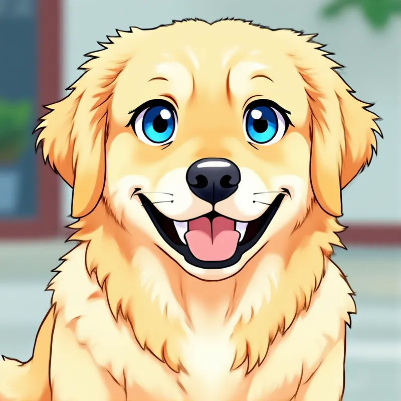 Cartoon version of pet after AI transformation