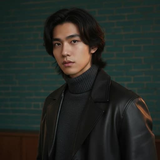 AI-generated creative editorial headshot with fashion-forward attire and cinematic directional lighting