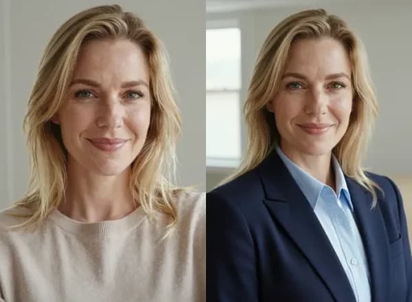 AI Headshot before and after preview