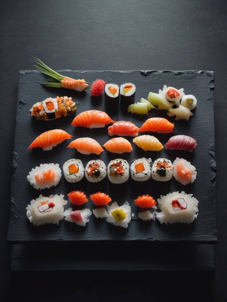 Sushi Platter on Dark Slate
