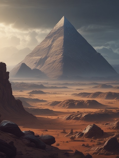 Alien Pyramid Landscape Concept Art