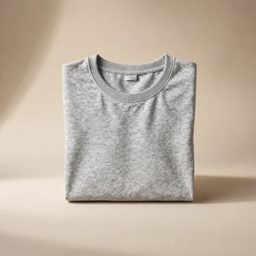 AI-generated professional apparel product photo on minimalist beige backdrop