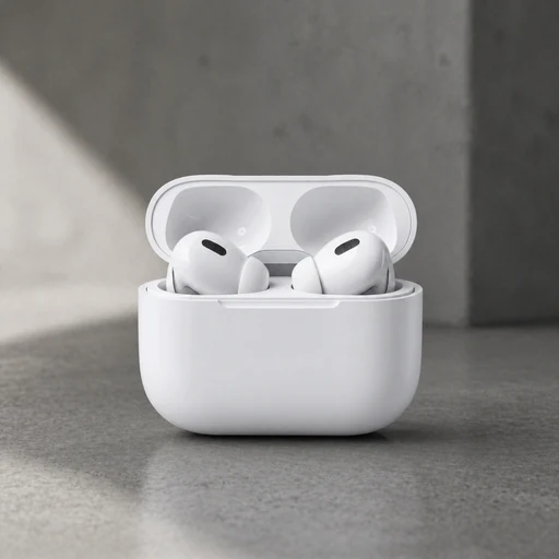 AI-generated professional electronic product photo on modern concrete surface